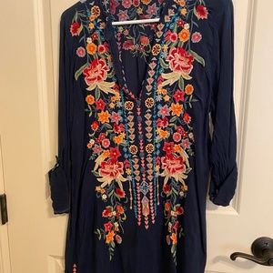 Johnny Was Tunic, Navy, Size M